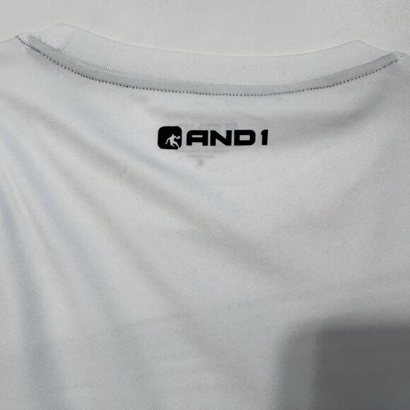 Vintage AND1 Basketball Logo T-Shirt White And Gray 90s Y2K Large - Picture 10 of 14